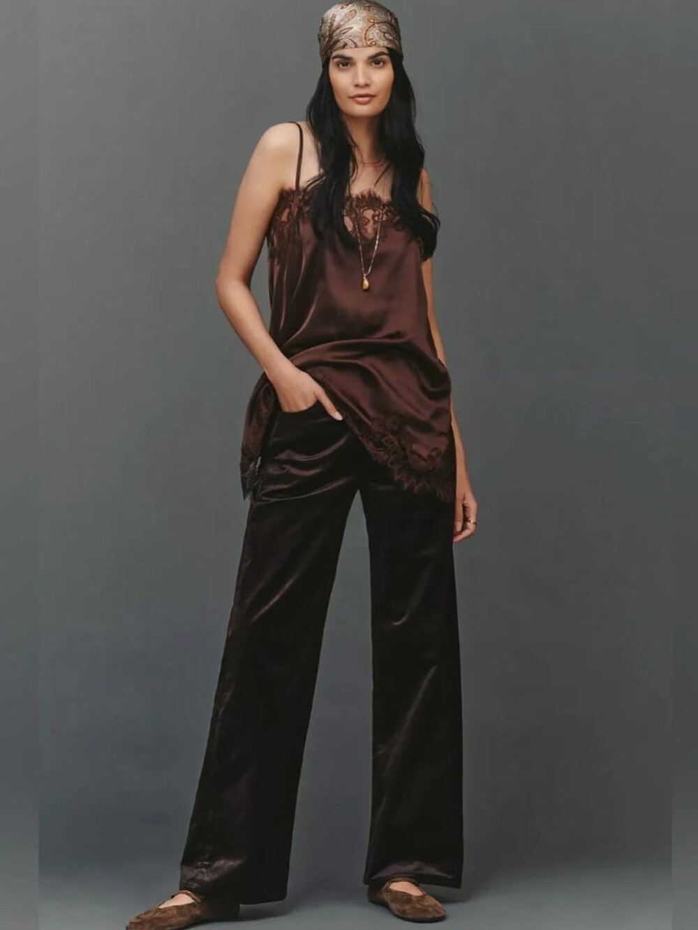NWT Citizens of Humanity Ayla Baggy Velvet Wide Leg Black Pants Size 24